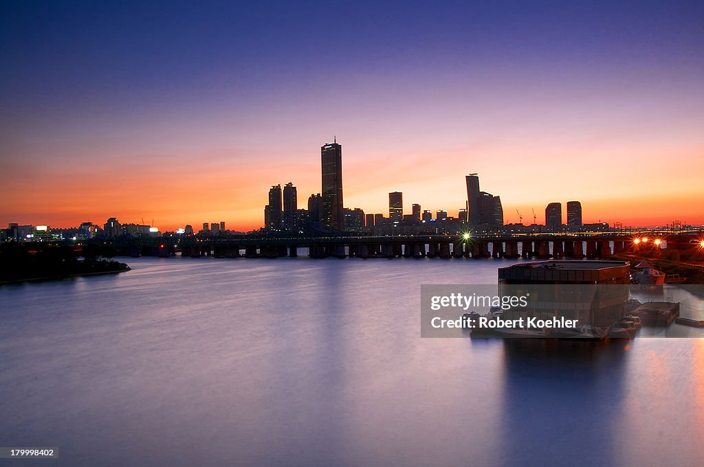 Sunset over Yeouido and Hangang river