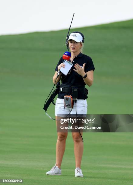 Iona Stephen of Scotland commentating for the Sky Television during the G4D Tour @ DP World Tour Championship on Day Three of the DP World Tour...