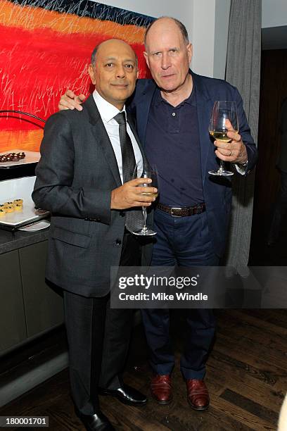 Producer Anant Singh and writer William Nicholson attend the Burberry supported premiere and celebration of "Mandela: Long Walk to Freedom" hosted by...