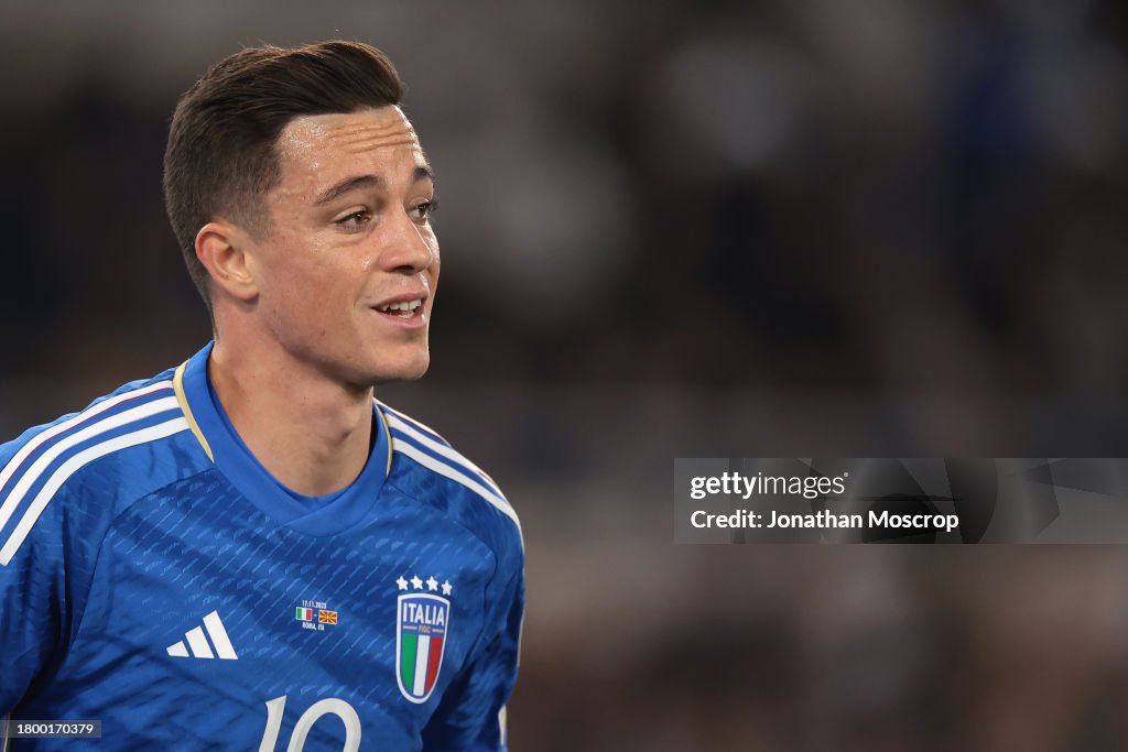 Raspadori of Italy reacts during the UEFA EURO 2025 European