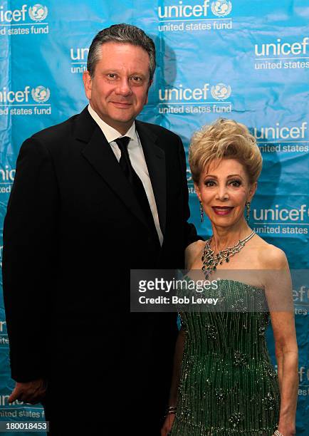 Margaret Alkek Wiliams and Sean Hepburn Ferrer at The UNICEF Audrey Hepburn Society Ball at the Wortham Center Brown Theater on September 6, 2013 in...