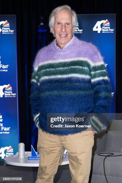 Henry Winkler onstage at An Evening With Henry Winkler during the 2023 Miami Book Fair at Miami Dade College on November 17, 2023 in Miami, Florida.