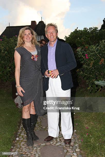 Johannes B. Kerner Und Ehefrau Britta Becker - Kerner Bei Dem Traditionellen Krebsessen Von Economia Chef Manfred_Baumann Im Haus "Katharina" Auf Der...