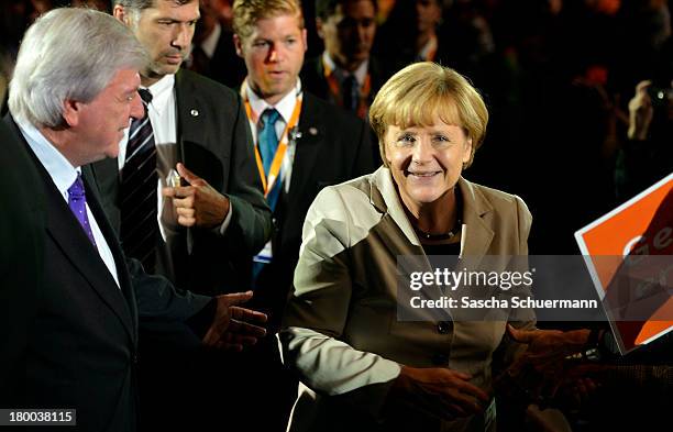 German Chancellor and Chairwoman of the German Christian Democrats Angela Merkel, Chairman of the Bavarian Christian Democrats Horst Seehofer and the...