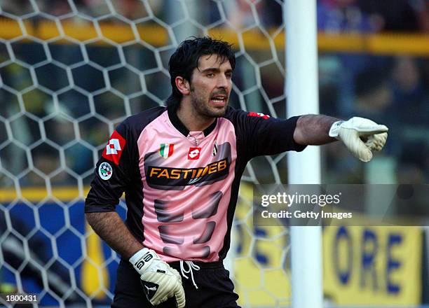 Gianluigi Buffon of Juventus in action during the Serie A match between Parma and Juventus, played at the Ennio Tardini Stadium, Parma, Italy on...