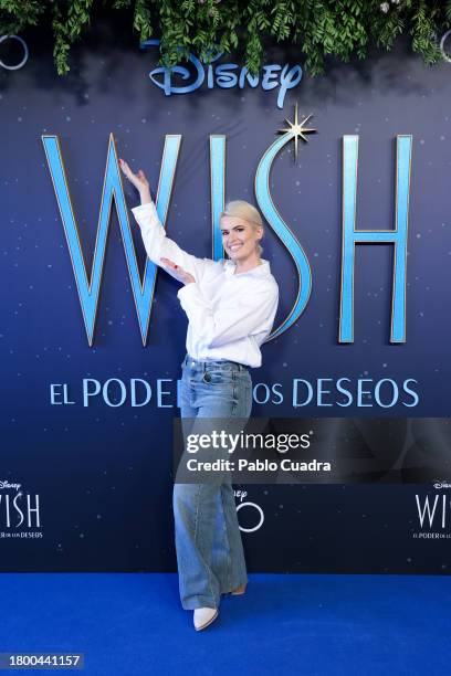 Adriana Abenia attends "Wish: el poder de los deseos" morning premiere at Kinepolis Cinema on November 18, 2023 in Madrid, Spain.