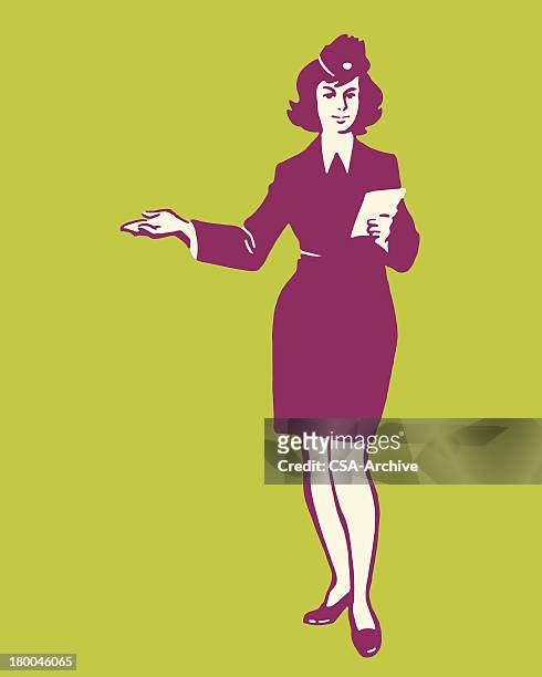 flight attendant - air stewardess stock illustrations