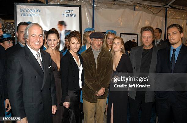 Tom Hanks, Frank Abangale Jr, Jennifer Garner, Nathalie Baye, Steven Spielberg, Amy Adams, Christopher Walken and Leonardo DiCaprio