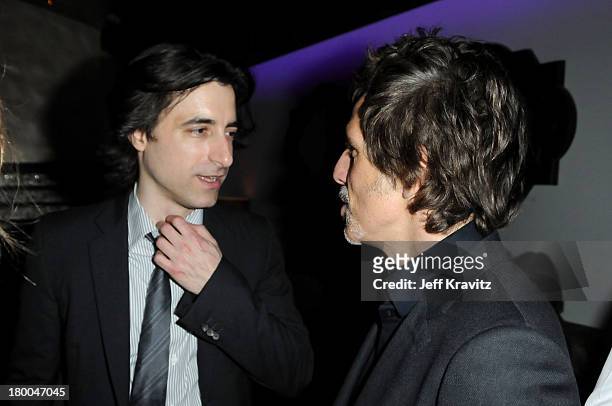 Writer/director Noah Baumbach and Ben Stiller attend the after party for the premiere of Greenberg presented by Focus Features at La Vida on March...