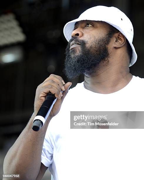 Sean Price performs as part of the Rock the Bells Tenth Anniversary at San Manuel Amphitheatre on September 7, 2013 in San Bernadino, California.