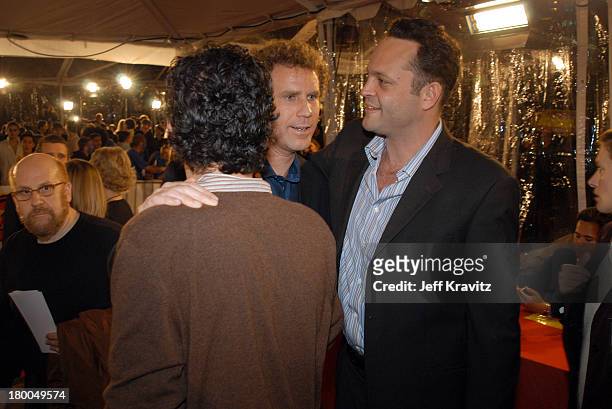 Will Ferrell, Todd Phillips, and Vince Vaughn during DreamWorks Premiere of Old School - Arrivals at Grauman's Chinese Theatre in Hollywood, CA,...