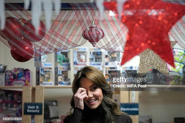 Catherine, Princess of Wales during her visit to Sebby's Corner on November 24, 2023 in Barnet, England. The Royal Foundation Centre for Early...