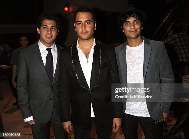 Musical group Reik pose backstage at the Los Premios MTV 2009 Latin America Awards held at Gibson Amphitheatre on October 15, 2009 in Universal City,...