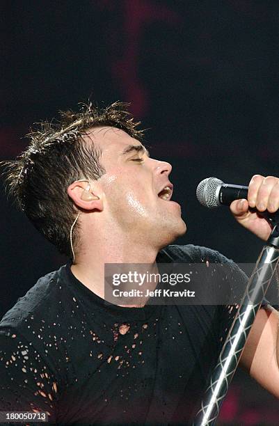 Robbie Williams during MTV Rock The Vote 10th Annual Patrick Lippert Awards at Roseland Ballroom in New York, NY, United States.