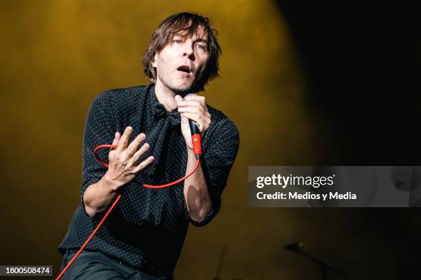 Thomas Mars of Phoenix band performs during the first day of concerts of Corona Capital 2023 at Autodromo Hermanos Rodriguez on November 17, 2023 in...