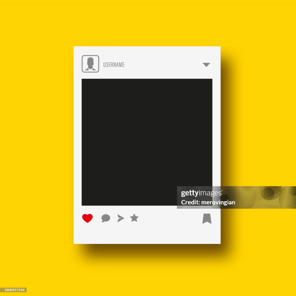 Photo frame for social media designs. Post template framework. Insert your picture