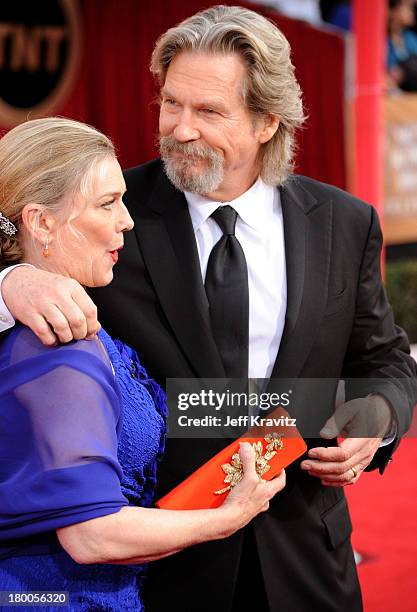 Actor Jeff Bridges and wife Susan Bridges arrive to the 16th Annual Screen Actors Guild Awards held at The Shrine Auditorium on January 23, 2010 in...