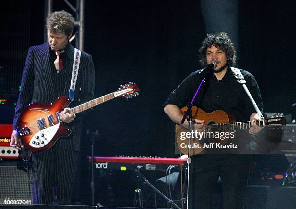 Musicians Nels Cline and Jeff Tweedy of Wilco perform at 2010 MusiCares Person Of The Year Tribute To Neil Young at the Los Angeles Convention Center...