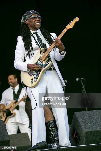 Nile Rodgers of Chic performs at Day 4 of Bestival at Robin Hill Country Park on September 8, 2013 in Newport, Isle of Wight.