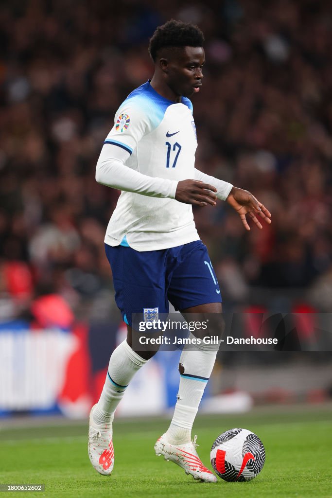 Bukayo Saka of England during the UEFA EURO 2025 European qualifier