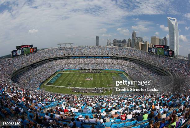 General view of the Seattle Seahawks against the Carolina Panthers during their game at Bank of America Stadium on September 8, 2013 in Charlotte,...