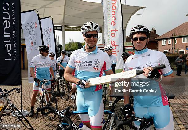 Laureus Academy Ambassador Michael Vaughan during the PruProtect Chance to Ride. Vaughan is leading a host of stars and fundraisers on the event,...