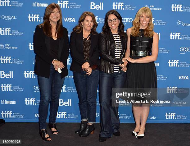 Actress Catherine Keener, director Nicole Holofcener, actress Julia Louis-Dreyfus and actress Toni Collette attend "Enough Said" Press Conference...