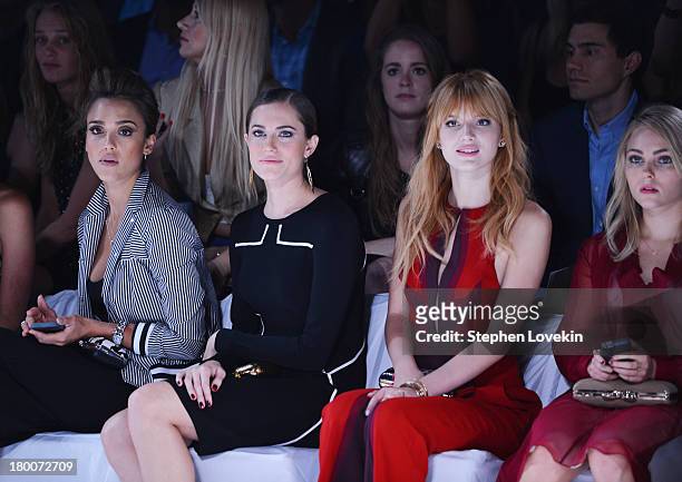 Jessica Alba, Allison Williams, Bella Thorne and AnnaSophia Robb attend the Diane Von Furstenberg fashion show during Mercedes-Benz Fashion Week...