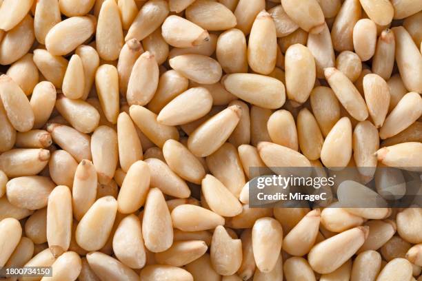 pine nuts full frame view - pine nut stock pictures, royalty-free photos & images