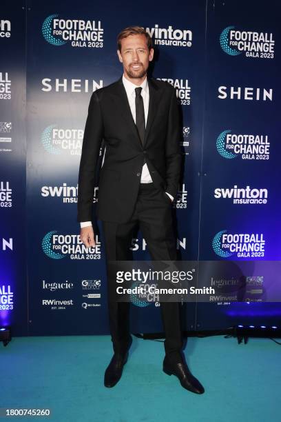 Peter Crouch attends the "Football For Change" Charity Gala 2023 at Emirates Old Trafford on November 18, 2023 in Manchester, England.