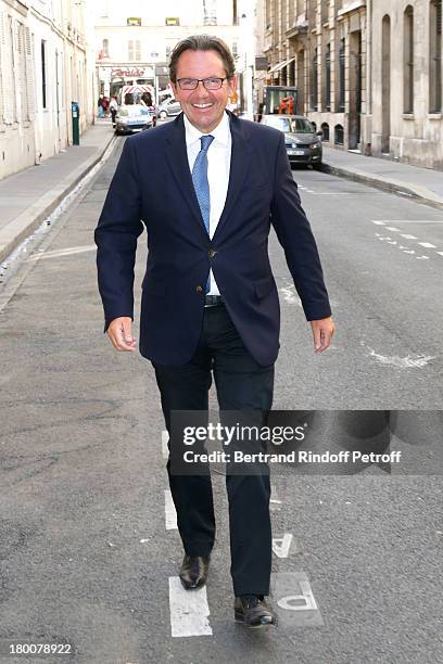 Politician Frederic Lefebvre attend Marek Halter's Rosh Hashanah celebration for the 5774 Jewish new year at his home on September 8, 2013 in Paris,...