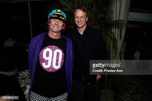Kevin Staab and Tony Hawk attend The Skatepark Project Gala at Chateau Marmont on November 17, 2023 in Los Angeles, California.