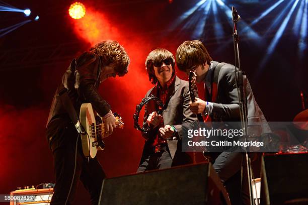 Pete O'Hanlon, Ross Farrelly and John McClorey of The Strypes perform at Day 4 of Bestival at Robin Hill Country Park on September 8, 2013 in...