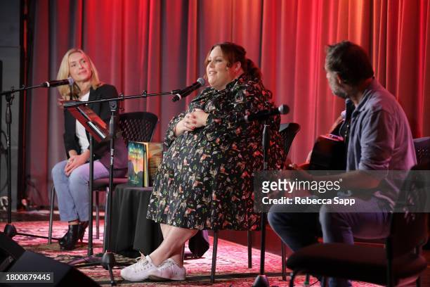 Dana Purdue, Chrissy Metz, and Phil Barton perform at Family Time with Chrissy Metz at The GRAMMY Museum on November 18, 2023 in Los Angeles,...