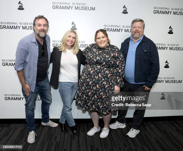 Phil Barton, Dana Purdue, Chrissy Metz, and Bradley Collins attend Family Time with Chrissy Metz at The GRAMMY Museum on November 18, 2023 in Los...