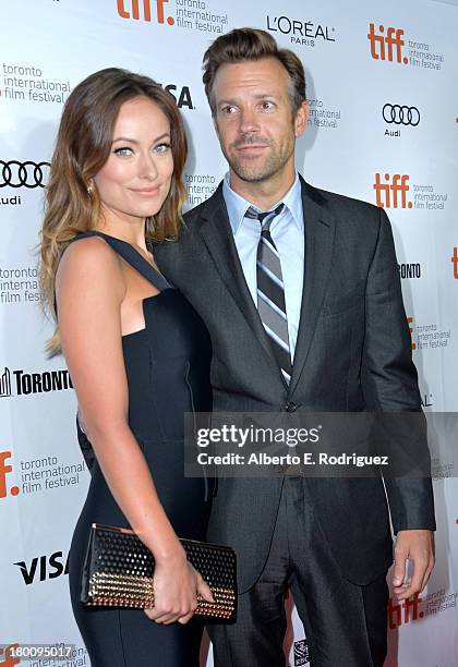 Actress Olivia Wilde and Jason Sudeikis attend the "Rush" premiere during the 2013 Toronto International Film Festival at Roy Thomson Hall on...