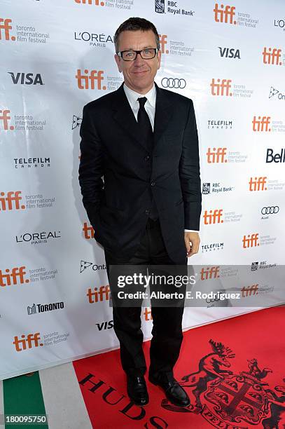 Producer Peter Morgan attends the "Rush" premiere during the 2013 Toronto International Film Festival at Roy Thomson Hall on September 8, 2013 in...