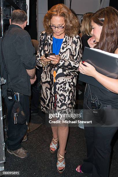 Designer Diane Von Furstenberg attends the Diane Von Furstenberg show during Spring 2014 Mercedes-Benz Fashion Week at The Theatre at Lincoln Center...