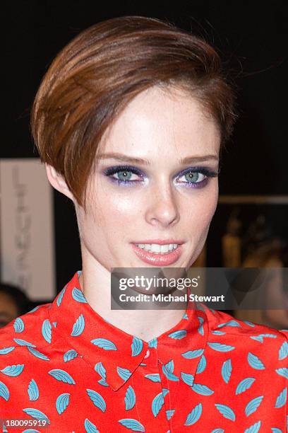 Model Coco Rocha attends the Diane Von Furstenberg show during Spring 2014 Mercedes-Benz Fashion Week at The Theatre at Lincoln Center on September...