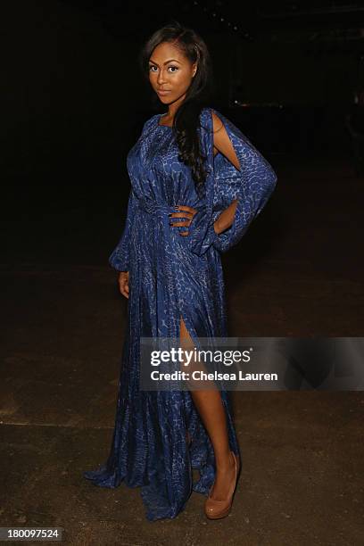 Actress Tashiana Washington attends the Ricardo Seco fashion show during Mercedes-Benz Fashion Week Spring 2014 at Eyebeam Studio on September 8,...