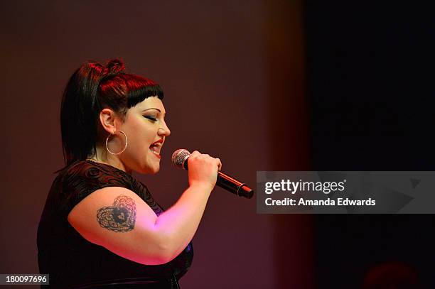 Musician Beth Ditto of band Gossip onstage at amfAR Inspiration Gala during the 2013 Toronto International Film Festival on September 8, 2013 in...