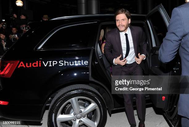Actor Daniel Bruhl arrives at the "Rush" premiere during the 2013 Toronto International Film Festival at Roy Thomson Hall on September 8, 2013 in...