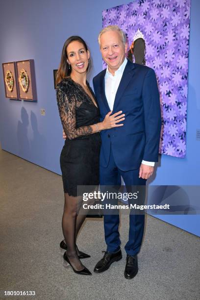 Moritz Freiherr von Crailsheim and Isabelle von Crailsheim during the PIN Party at Pinakothek der Moderne on November 18, 2023 in Munich, Germany.