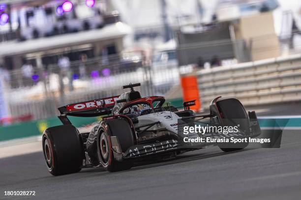 Daniel Ricciardo of Australia driving the Scuderia AlphaTauri AT04 on track during practice ahead of the F1 Grand Prix of Abu Dhabi at Yas Marina...
