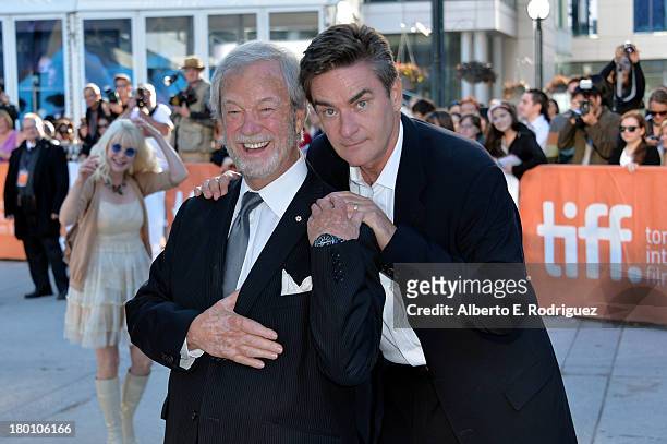Actors Gordon Pinsent and Peter Keleghan attend "The Grand Seduction" premiere during the 2013 Toronto International Film Festival at Roy Thomson...