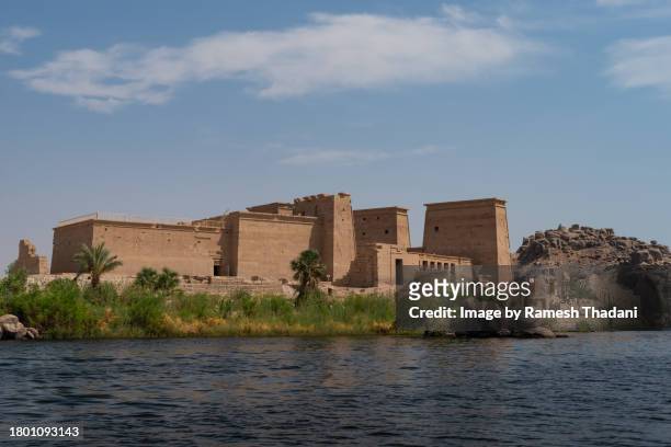 temple of philae - island of agilika stock pictures, royalty-free photos & images