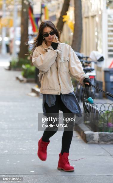 Emily Ratajkowski is seen on November 24, 2023 in New York, New York.