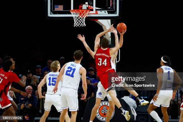 North Carolina State Wolfpack forward Ben Middlebrooks drives to the basket and shoots during the championship game of the Vegas Showdown between the...