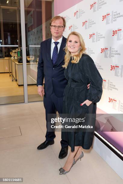 Denis Sawinkin and Maria Patricia Kelly attend the 30th Anniversary Gala for the German Stroke Aid Foundation at Bertelsmann Repräsentanz on November...