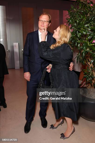 Denis Sawinkin and Maria Patricia Kelly attend the 30th Anniversary Gala for the German Stroke Aid Foundation at Bertelsmann Repräsentanz on November...